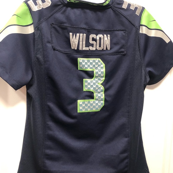 Nike On Field NFL Seattle Seahawks￼ Russell Wilson #3 Women’s Sewn Jersey Size M - Picture 10 of 11